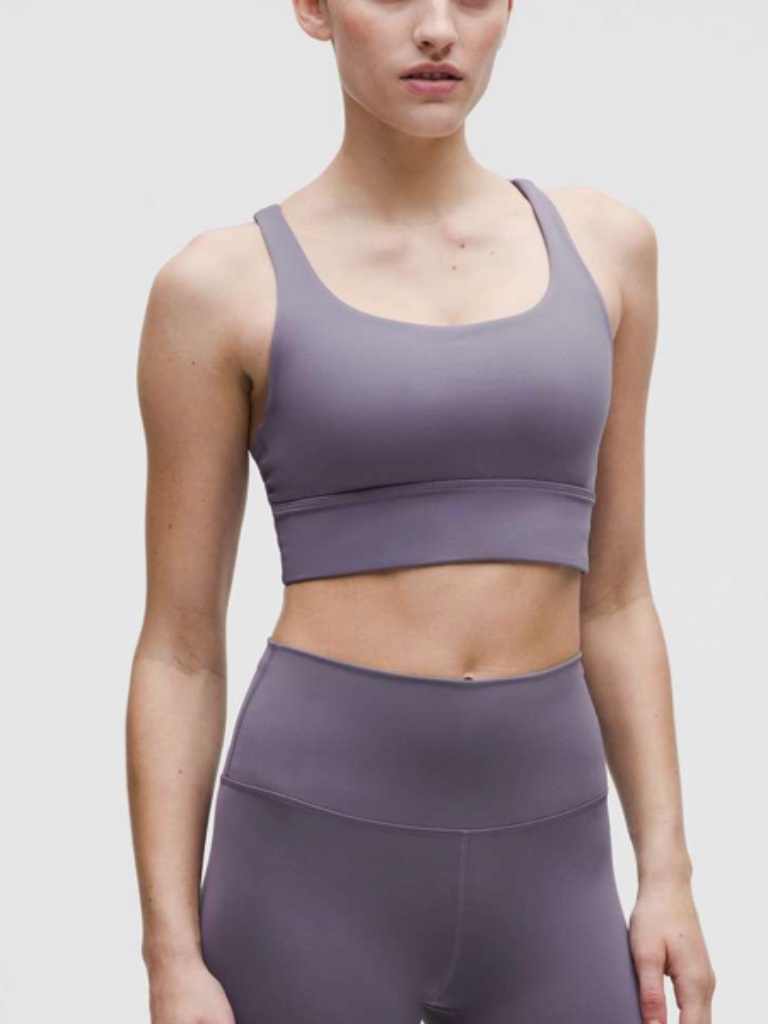 Nwt Lululemon Energy Longline Bra *Medium Support, Bd Cups Grape Mist Size 12